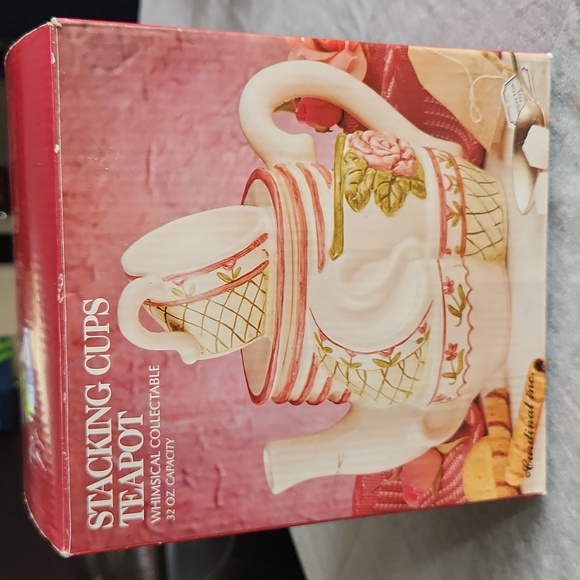 New in the Box Stacking Cups Teapot Whimsical Collectible - Picture 1 of 5